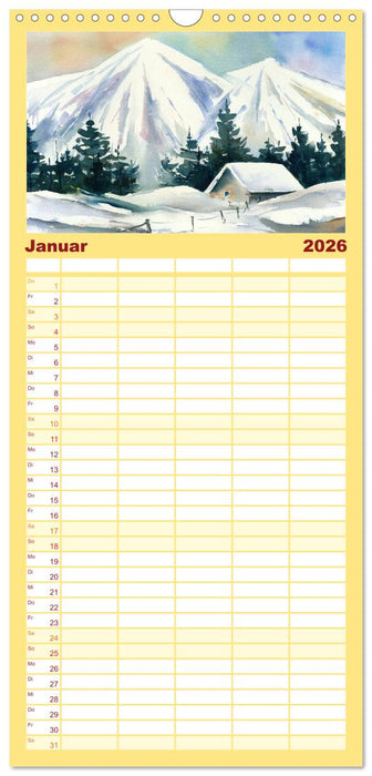 Landschaft in Aquarell (CALVENDO Familienplaner 2026)