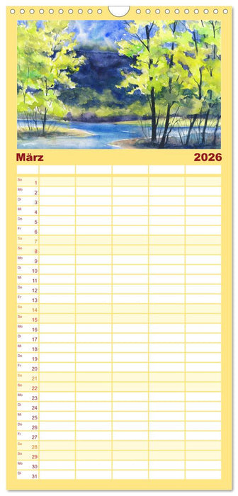 Landschaft in Aquarell (CALVENDO Familienplaner 2026)