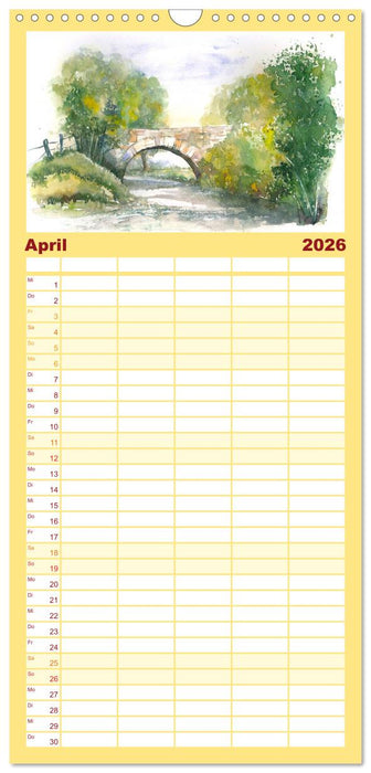 Landschaft in Aquarell (CALVENDO Familienplaner 2026)