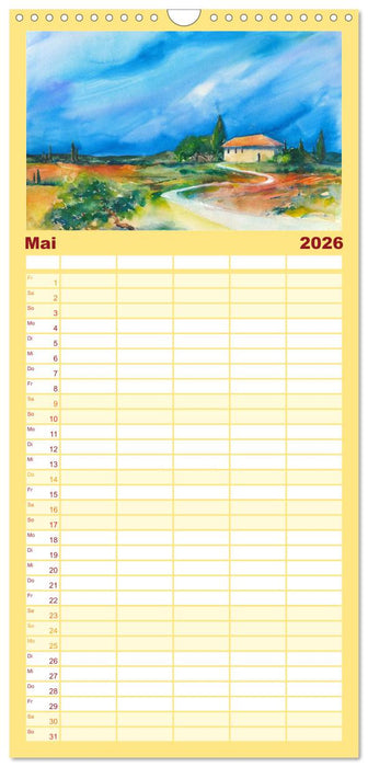 Landschaft in Aquarell (CALVENDO Familienplaner 2026)