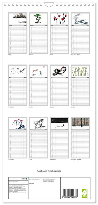 Asiatische Tuschmalerei (CALVENDO Familienplaner 2026)