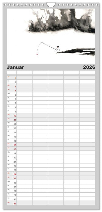 Asiatische Tuschmalerei (CALVENDO Familienplaner 2026)