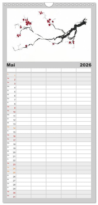 Asiatische Tuschmalerei (CALVENDO Familienplaner 2026)
