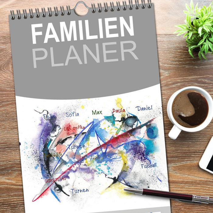 Abstrakte Aquarelle (CALVENDO Familienplaner 2026)