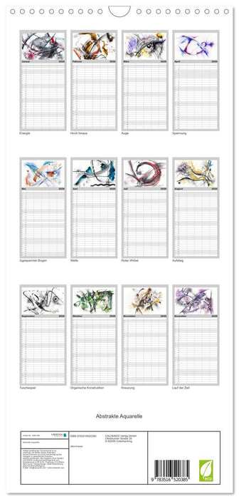 Abstrakte Aquarelle (CALVENDO Familienplaner 2026)