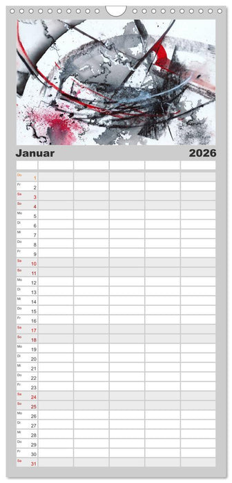 Abstrakte Aquarelle (CALVENDO Familienplaner 2026)