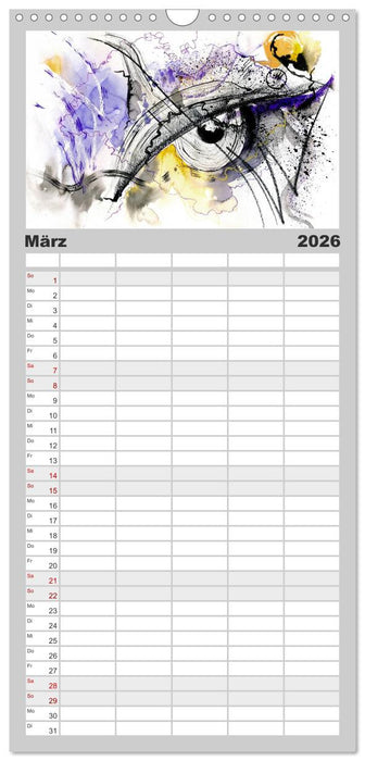 Abstrakte Aquarelle (CALVENDO Familienplaner 2026)