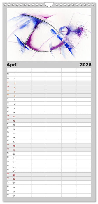 Abstrakte Aquarelle (CALVENDO Familienplaner 2026)