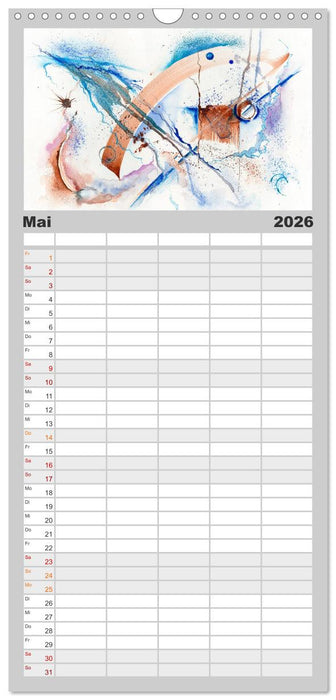 Abstrakte Aquarelle (CALVENDO Familienplaner 2026)