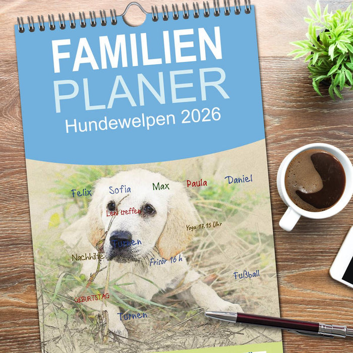 Hundewelpen 2026 (CALVENDO Familienplaner 2026)