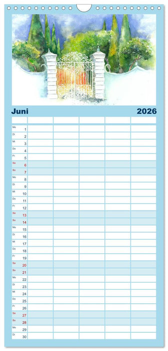 Toskana Aquarelle (CALVENDO Familienplaner 2026)