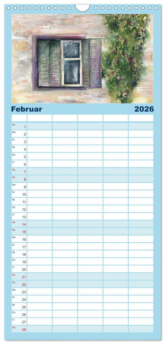 Malerische Dorfansichten in Aquarell (CALVENDO Familienplaner 2026)