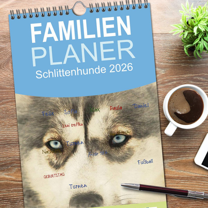 Schlittenhunde 2026 (CALVENDO Familienplaner 2026)
