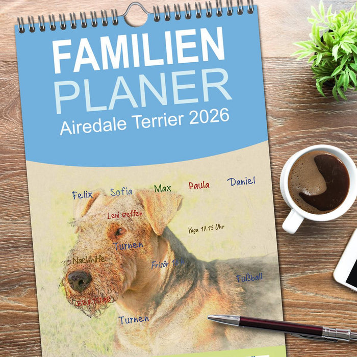 Airedale Terrier 2026 (CALVENDO Familienplaner 2026)