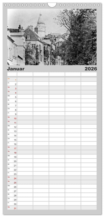 Streifzug durch Paris im Retrostil (CALVENDO Familienplaner 2026)