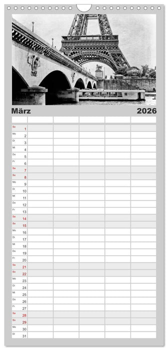 Streifzug durch Paris im Retrostil (CALVENDO Familienplaner 2026)