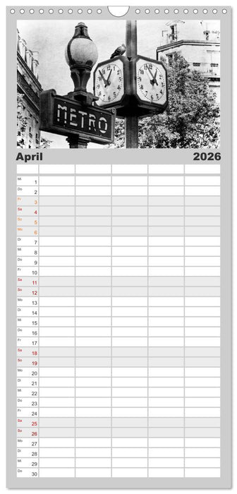 Streifzug durch Paris im Retrostil (CALVENDO Familienplaner 2026)