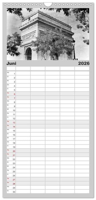 Streifzug durch Paris im Retrostil (CALVENDO Familienplaner 2026)