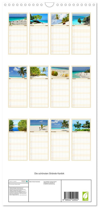 Die schönsten Strände Karibik (CALVENDO Familienplaner 2026)