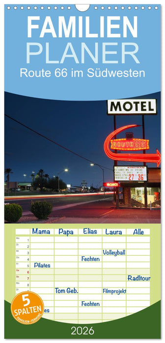 Route 66 im Südwesten (CALVENDO Familienplaner 2026)