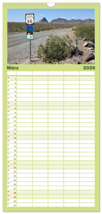 Route 66 im Südwesten (CALVENDO Familienplaner 2026)