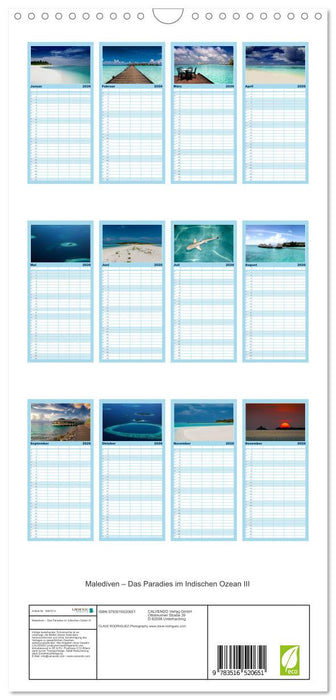 Malediven – Das Paradies im Indischen Ozean III (CALVENDO Familienplaner 2026)