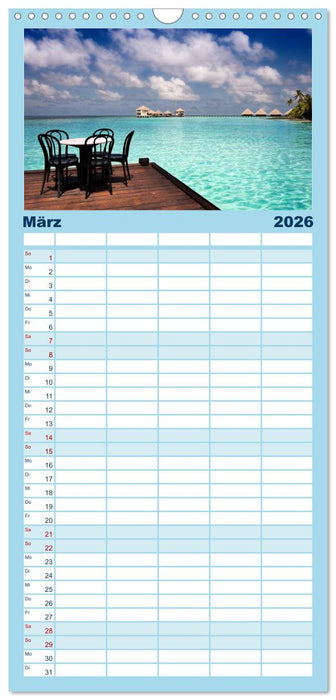 Malediven – Das Paradies im Indischen Ozean III (CALVENDO Familienplaner 2026)