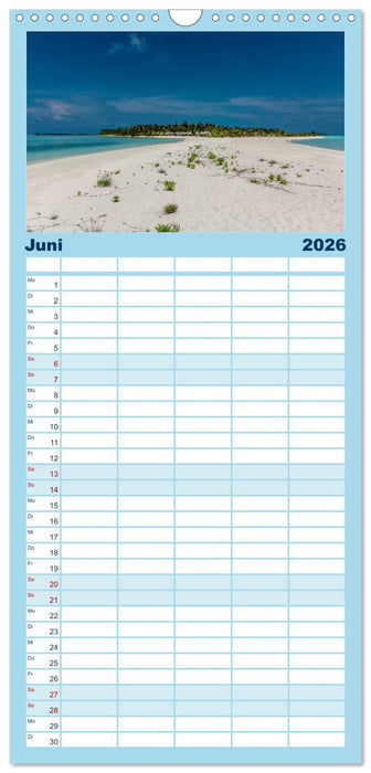 Malediven – Das Paradies im Indischen Ozean III (CALVENDO Familienplaner 2026)