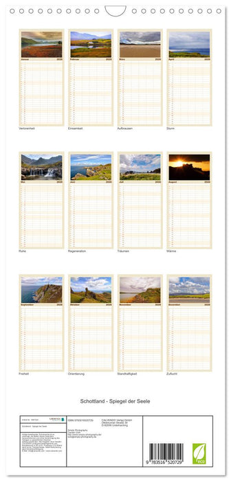 Schottland - Spiegel der Seele (CALVENDO Familienplaner 2026)