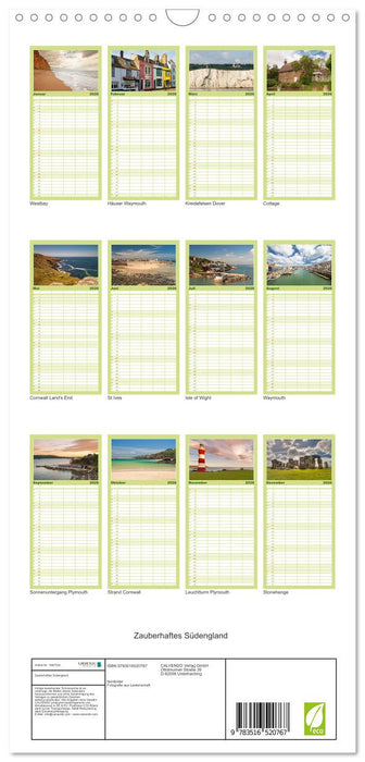 Zauberhaftes Südengland (CALVENDO Familienplaner 2026)