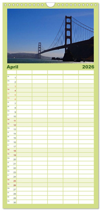 San Francisco Westküste USA (CALVENDO Familienplaner 2026)