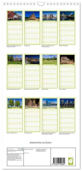 Stadtansichten aus Boston (CALVENDO Familienplaner 2026)