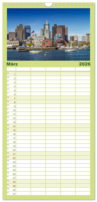 Stadtansichten aus Boston (CALVENDO Familienplaner 2026)