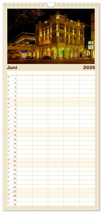 Köln bei Nacht (CALVENDO Familienplaner 2026)