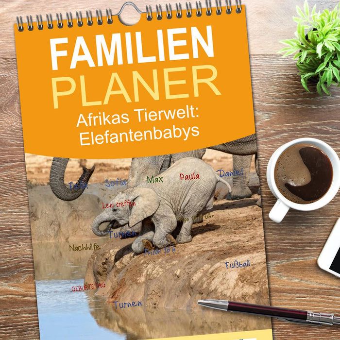 Afrikas Tierwelt: Elefantenbabys (CALVENDO Familienplaner 2026)