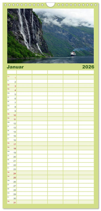 Norwegen PUR (CALVENDO Familienplaner 2026)