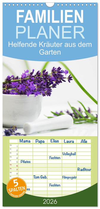Helfende Kräuter aus dem Garten (CALVENDO Familienplaner 2026)