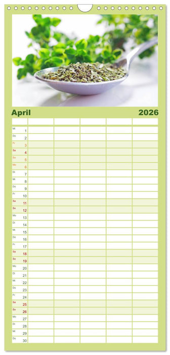 Helfende Kräuter aus dem Garten (CALVENDO Familienplaner 2026)