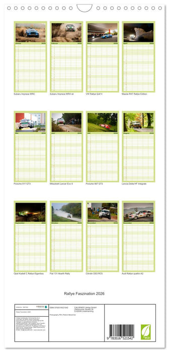 Rallye Faszination 2026 (CALVENDO Familienplaner 2026)