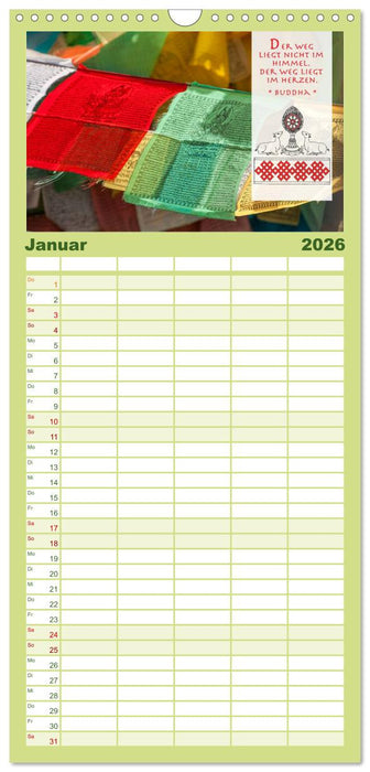 BUDDHA im GLÜCK – Weisheiten aus Asien (CALVENDO Familienplaner 2026)