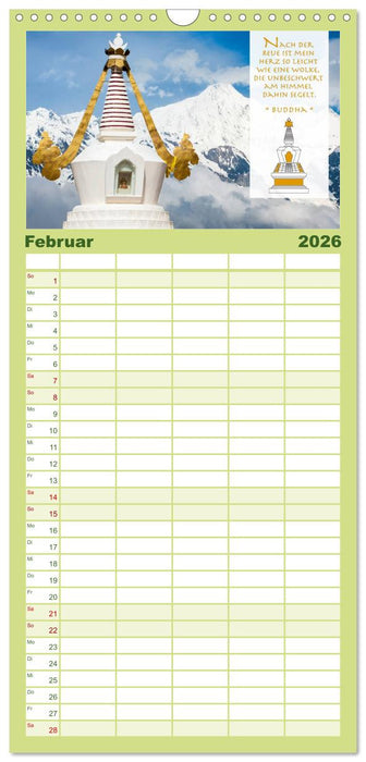 BUDDHA im GLÜCK – Weisheiten aus Asien (CALVENDO Familienplaner 2026)