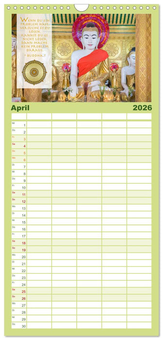 BUDDHA im GLÜCK – Weisheiten aus Asien (CALVENDO Familienplaner 2026)