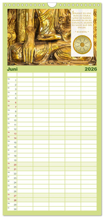 BUDDHA im GLÜCK – Weisheiten aus Asien (CALVENDO Familienplaner 2026)
