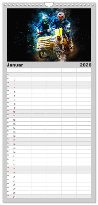 Seitenwagen Motocross (CALVENDO Familienplaner 2026)
