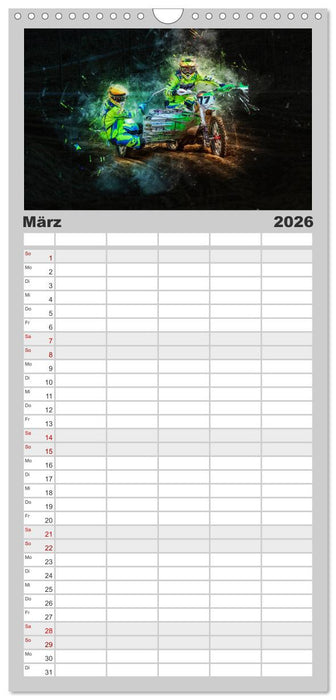 Seitenwagen Motocross (CALVENDO Familienplaner 2026)