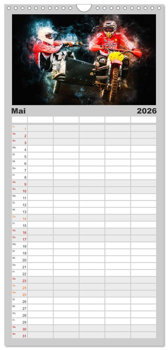Seitenwagen Motocross (CALVENDO Familienplaner 2026)