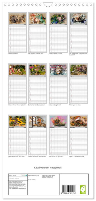 Katzenkalender mausgemalt (CALVENDO Familienplaner 2026)