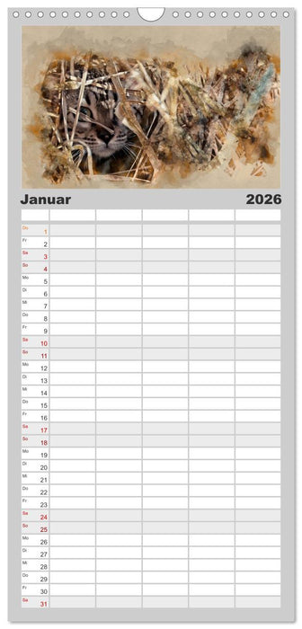 Katzenkalender mausgemalt (CALVENDO Familienplaner 2026)