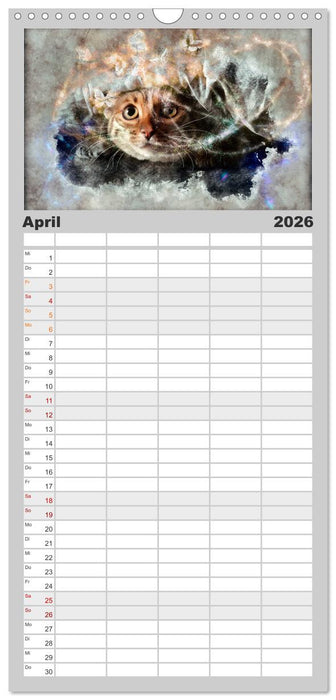Katzenkalender mausgemalt (CALVENDO Familienplaner 2026)