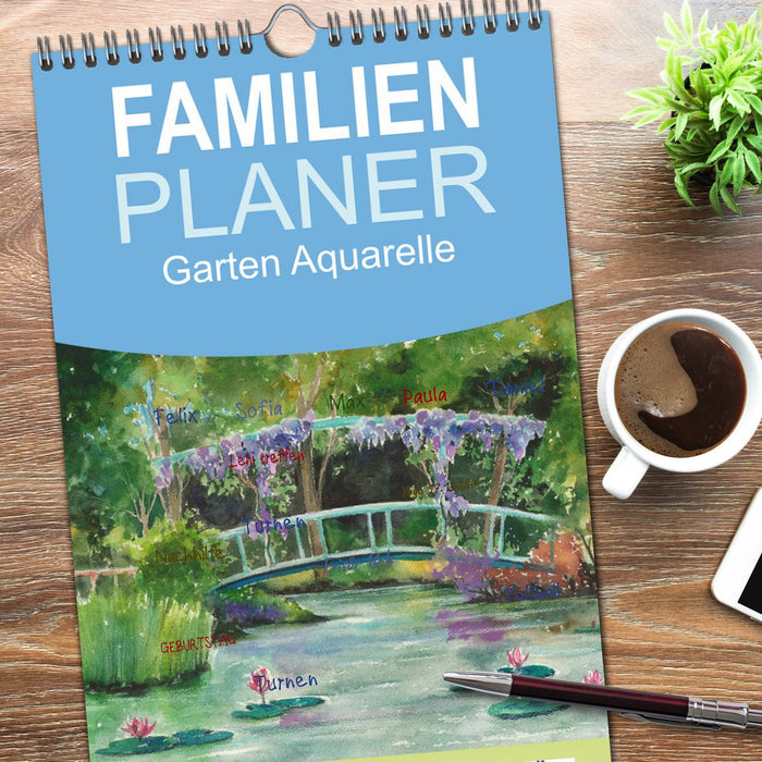Garten Aquarelle (CALVENDO Familienplaner 2026)